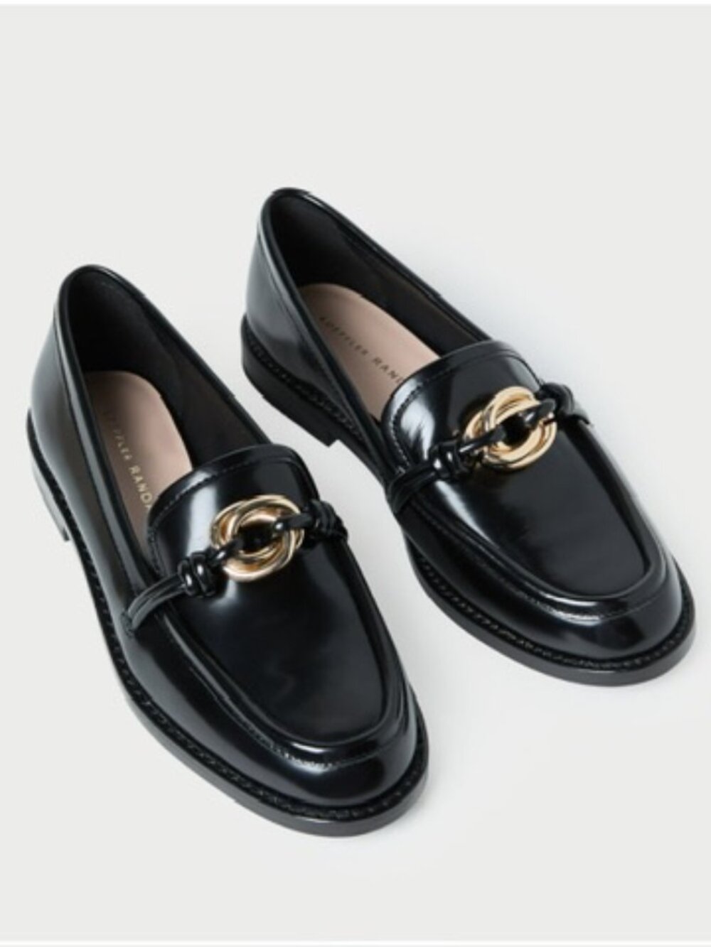 New Loeffler Randall Roma Black Leather Loafer Sz 11.5